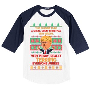 Funny Trump Very Merry Ugly Christmas Sweater Baseball Sleeve Shirt