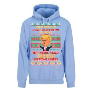 Funny Trump Very Merry Ugly Christmas Sweater Unisex Surf Hoodie