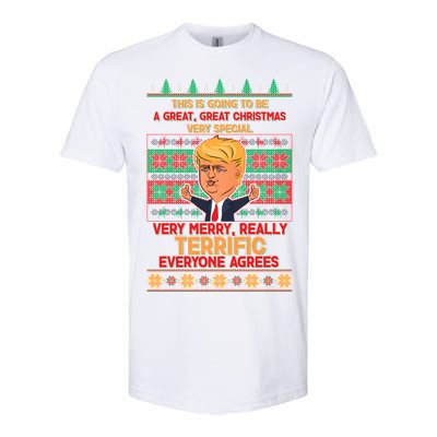 Funny Trump Very Merry Ugly Christmas Sweater Softstyle® CVC T-Shirt