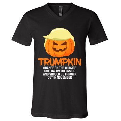 Funny Trumpkin Thrown Out In November V-Neck T-Shirt