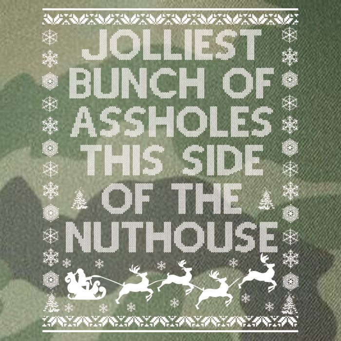 Funny Ugly Christmas Sweater Jolliest Bunch of Asshole Nuthouse Legacy Tie Dye Trucker Hat