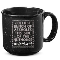 Funny Ugly Christmas Sweater Jolliest Bunch of Asshole Nuthouse 15oz Campfire Ceramic Mug