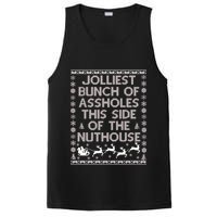 Funny Ugly Christmas Sweater Jolliest Bunch of Asshole Nuthouse PosiCharge Competitor Tank