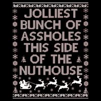 Funny Ugly Christmas Sweater Jolliest Bunch of Asshole Nuthouse Wool Snapback Cap