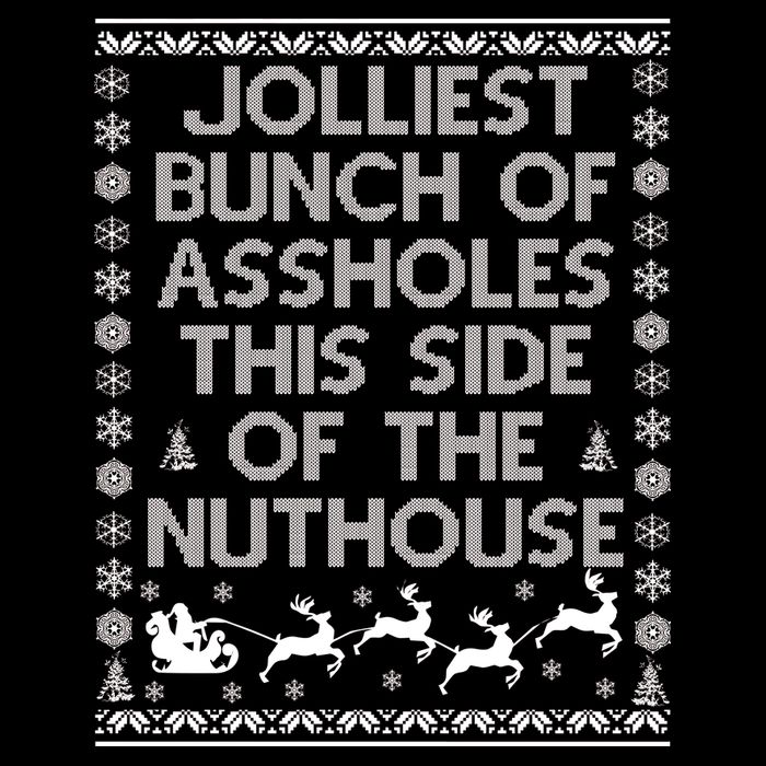 Funny Ugly Christmas Sweater Jolliest Bunch of Asshole Nuthouse Wool Snapback Cap