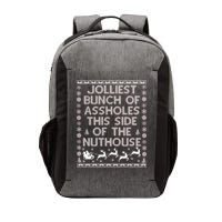 Funny Ugly Christmas Sweater Jolliest Bunch of Asshole Nuthouse Vector Backpack