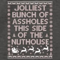Funny Ugly Christmas Sweater Jolliest Bunch of Asshole Nuthouse Vector Backpack