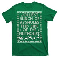 Funny Ugly Christmas Sweater Jolliest Bunch of Asshole Nuthouse T-Shirt