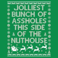 Funny Ugly Christmas Sweater Jolliest Bunch of Asshole Nuthouse Baby Bodysuit