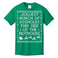 Funny Ugly Christmas Sweater Jolliest Bunch of Asshole Nuthouse Kids T-Shirt