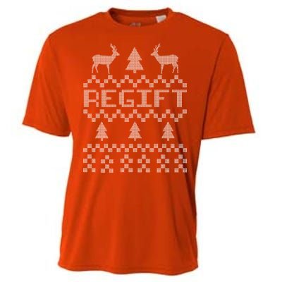 Funny Ugly Christmas Sweater Regift Cooling Performance Crew T-Shirt