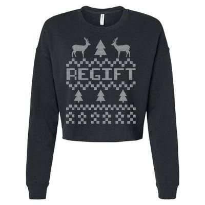 Funny Ugly Christmas Sweater Regift Cropped Pullover Crew