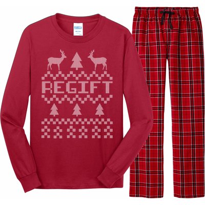 Funny Ugly Christmas Sweater Regift Long Sleeve Pajama Set