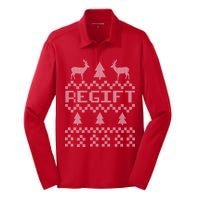 Funny Ugly Christmas Sweater Regift Silk Touch Performance Long Sleeve Polo