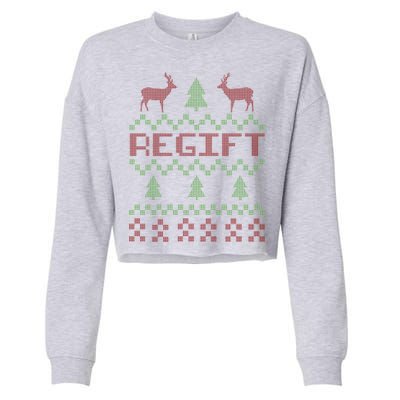 Funny Ugly Christmas Sweater Regift Cropped Pullover Crew