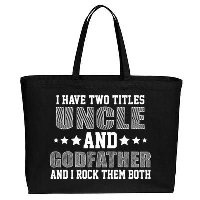 Funny Uncle And Godfather I Rock Them Both Cotton Canvas Jumbo Tote