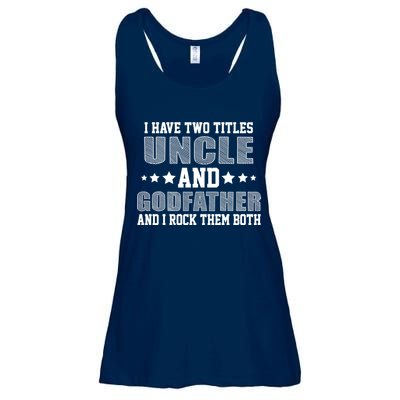 Funny Uncle And Godfather I Rock Them Both Ladies Essential Flowy Tank