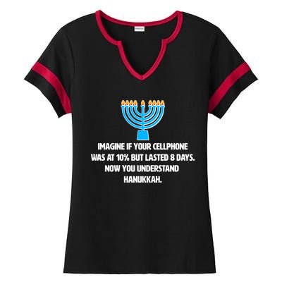 Funny Understanding Hanukkah Ladies Halftime Notch Neck Tee