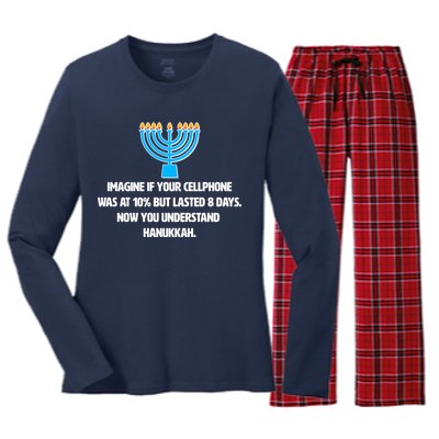 Funny Understanding Hanukkah Women's Long Sleeve Flannel Pajama Set 