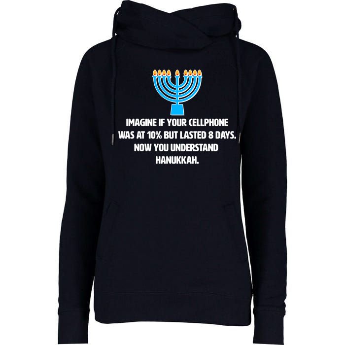 Funny Understanding Hanukkah Womens Funnel Neck Pullover Hood