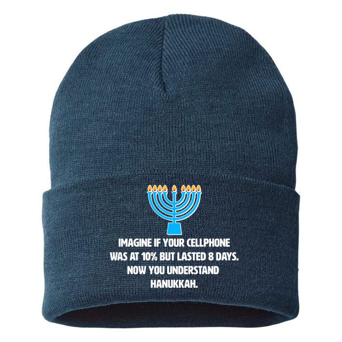 Funny Understanding Hanukkah Sustainable Knit Beanie