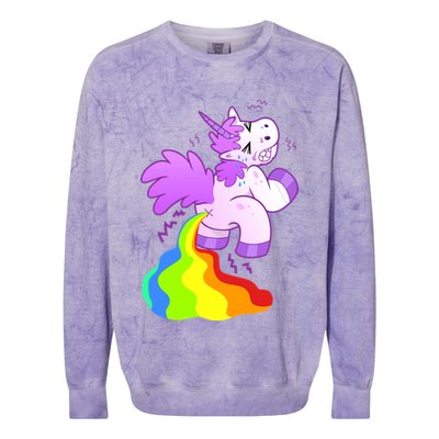 Funny Unicorn Pooping A Rainbow Colorblast Crewneck Sweatshirt