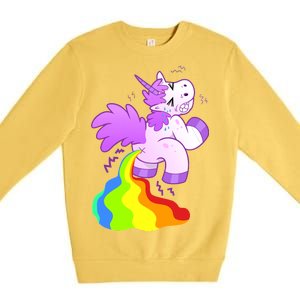 Funny Unicorn Pooping A Rainbow Premium Crewneck Sweatshirt