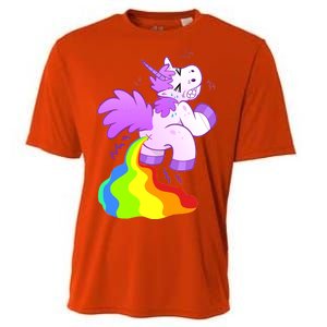 Funny Unicorn Pooping A Rainbow Cooling Performance Crew T-Shirt