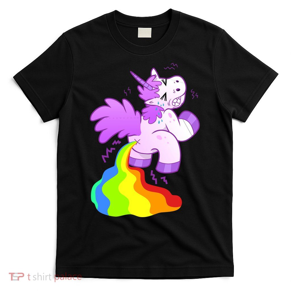 Funny Unicorn Pooping A Rainbow T-Shirt