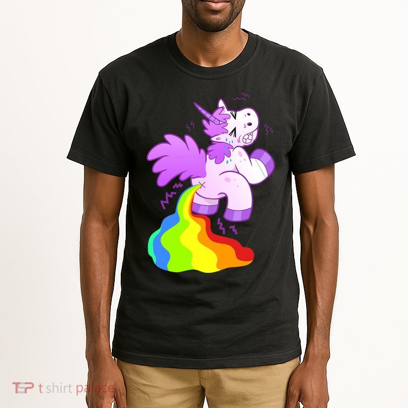 Funny Unicorn Pooping A Rainbow Tall T-Shirt