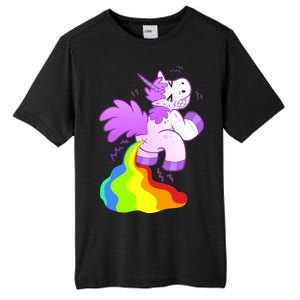 Funny Unicorn Pooping A Rainbow Tall Fusion ChromaSoft Performance T-Shirt