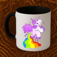 Funny Unicorn Pooping A Rainbow Mug