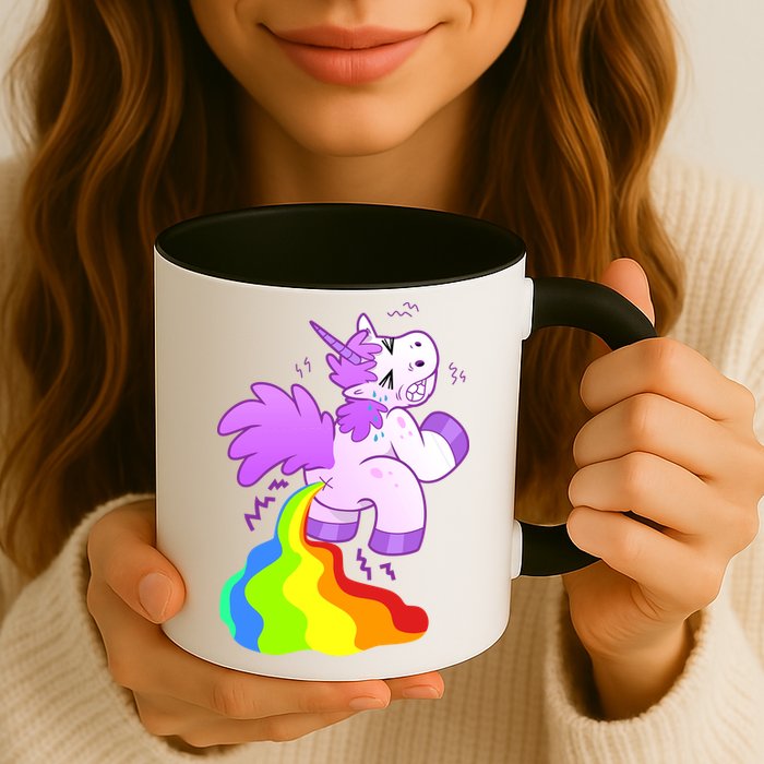 Funny Unicorn Pooping A Rainbow Mug