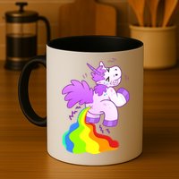 Funny Unicorn Pooping A Rainbow Mug