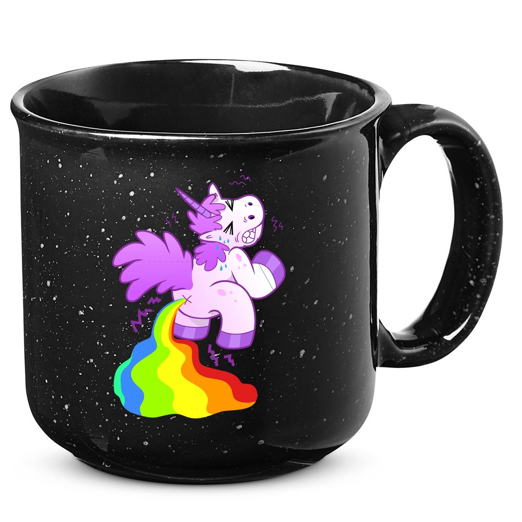 Funny Unicorn Pooping A Rainbow 15oz Campfire Ceramic Mug