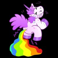 Funny Unicorn Pooping A Rainbow Drawstring Bag