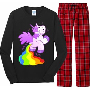 Funny Unicorn Pooping A Rainbow Long Sleeve Pajama Set