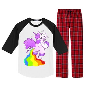 Funny Unicorn Pooping A Rainbow Raglan Sleeve Pajama Set