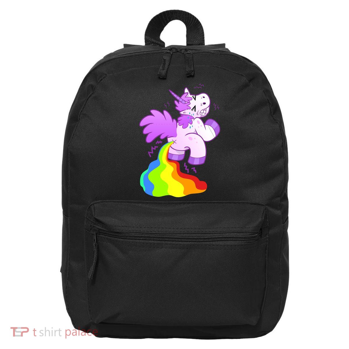 Funny Unicorn Pooping A Rainbow 16 in Basic Backpack
