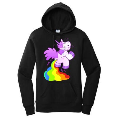Funny Unicorn Pooping A Rainbow Women's Pullover Hoodie