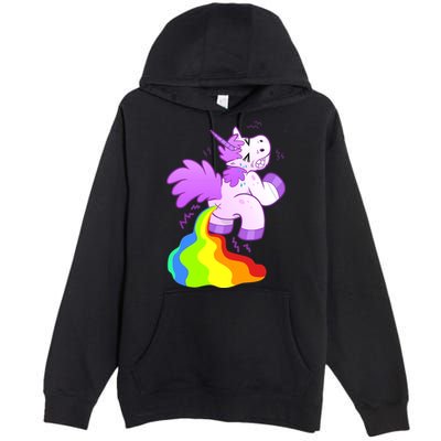 Funny Unicorn Pooping A Rainbow Premium Pullover Hoodie