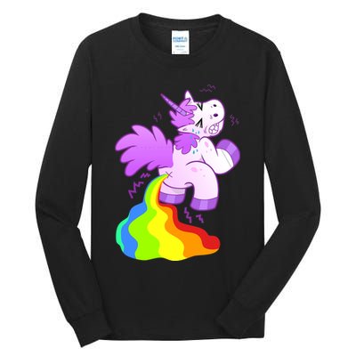 Funny Unicorn Pooping A Rainbow Tall Long Sleeve T-Shirt