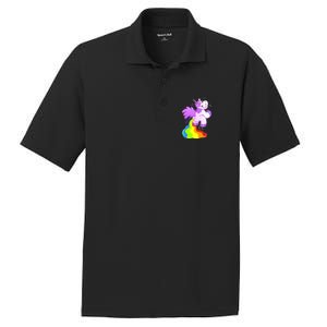 Funny Unicorn Pooping A Rainbow PosiCharge RacerMesh Polo