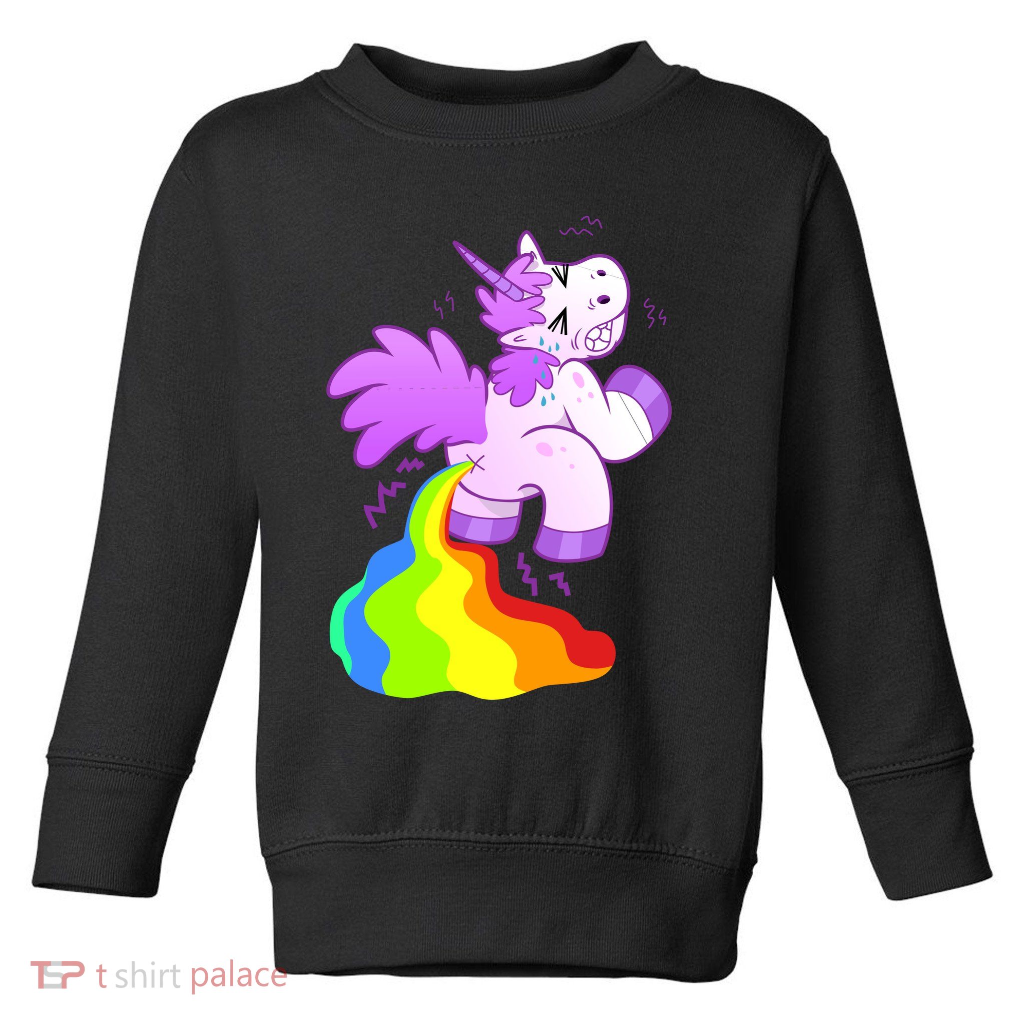 Funny Unicorn Pooping A Rainbow Toddler Sweatshirt