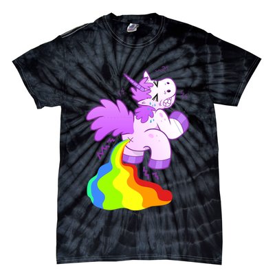 Funny Unicorn Pooping A Rainbow Tie-Dye T-Shirt