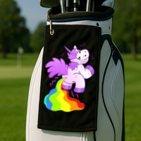 Funny Unicorn Pooping A Rainbow Golf Towel