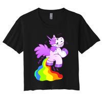 Funny Unicorn Pooping A Rainbow Crop Top