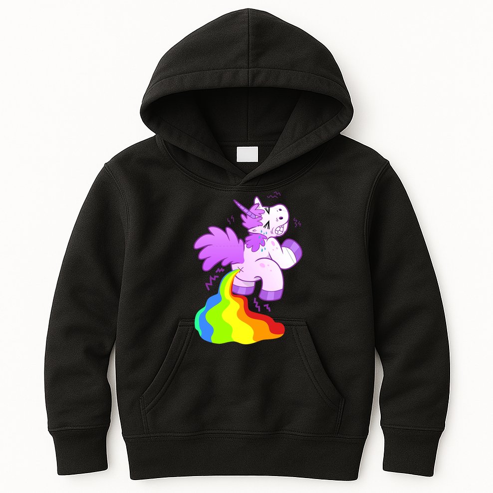 Funny Unicorn Pooping A Rainbow Kids Hoodie