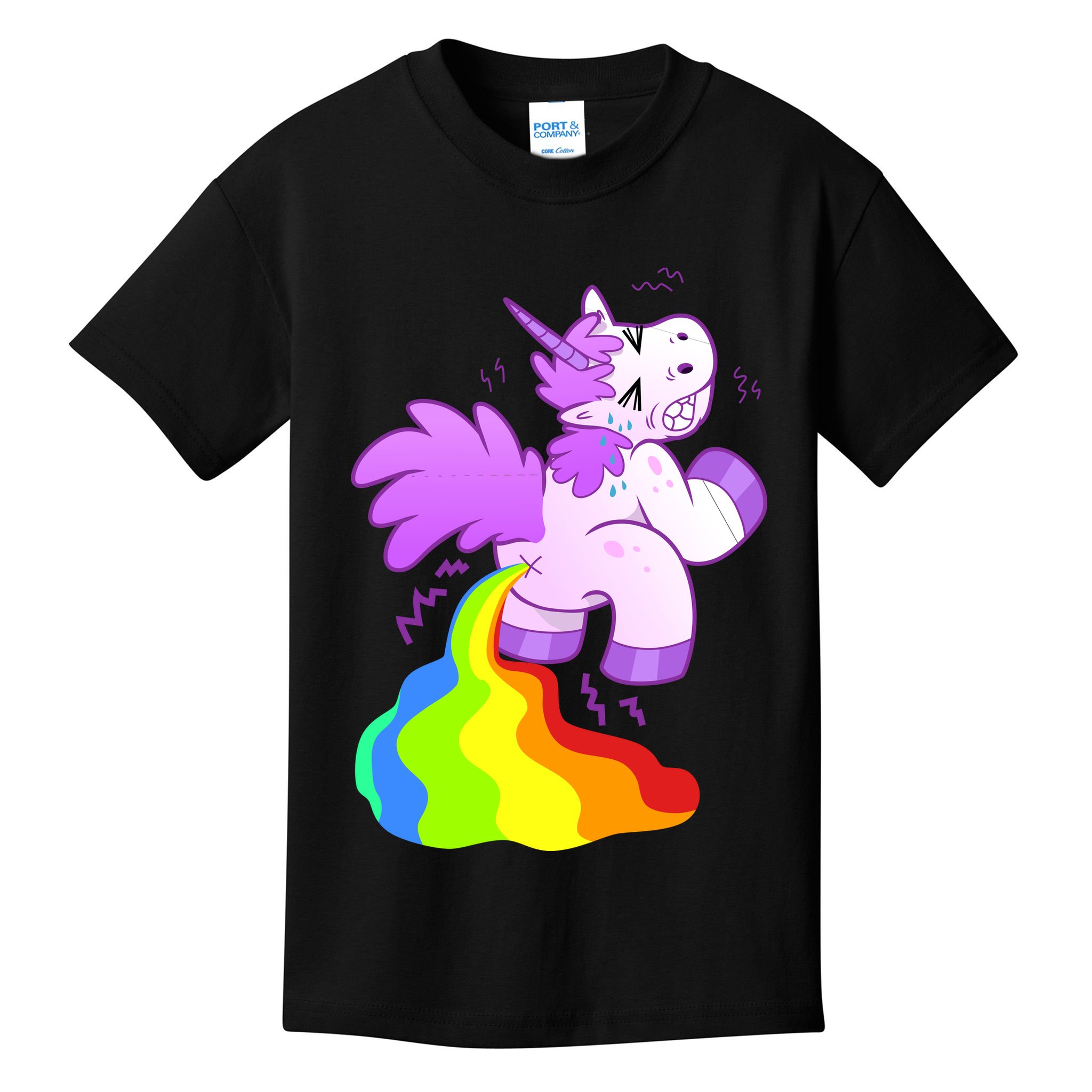 Funny Unicorn Pooping A Rainbow Kids T-Shirt