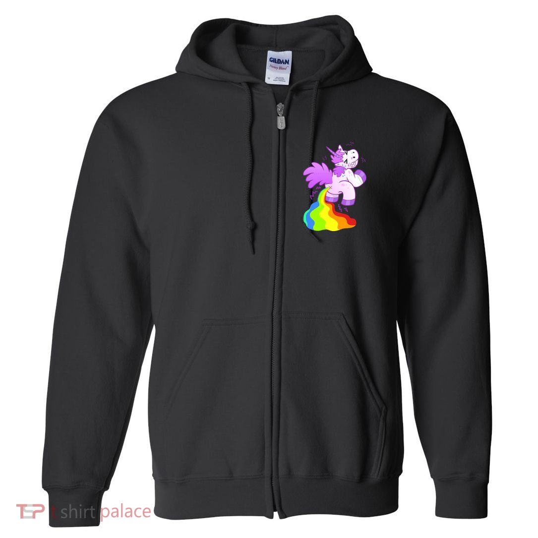 Funny Unicorn Pooping A Rainbow Full Zip Hoodie